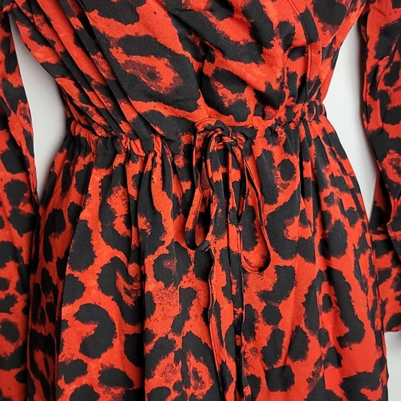 NEW Women V-Neck Long Sleeve Printed midi Casual Dress - Picture 8 of 10